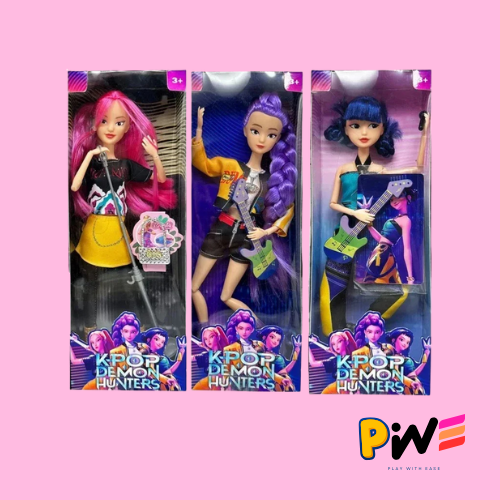 New Anime K-pop Demon Hunter Witch Hunter Group High Appearance Rubber Doll Figurine, Girl's Heart Decoration Doll Holiday Gift