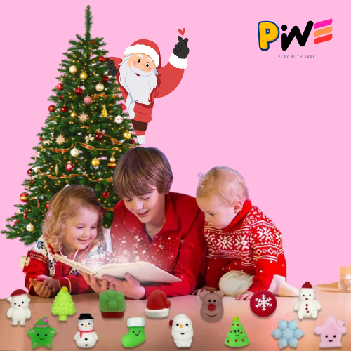 Christmas Toys 12/36PCS for Kids Santa Claus Snowman Stocking Stuffers Mochi Squishy Stress Reliever Anxiety Toy Party Favors