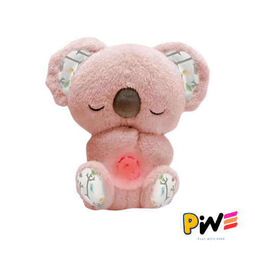 Cuddly Koala Plush Sleep Aid with Soft Glow Night Light Calming Music and Simulated Breathing Comforting Bedtime Comfort Toys