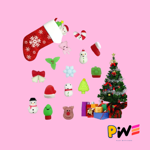 Christmas Toys 12/36PCS for Kids Santa Claus Snowman Stocking Stuffers Mochi Squishy Stress Reliever Anxiety Toy Party Favors