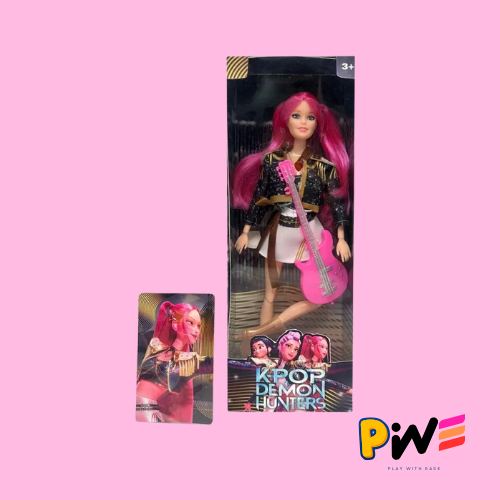 New Anime K-pop Demon Hunter Witch Hunter Group High Appearance Rubber Doll Figurine, Girl's Heart Decoration Doll Holiday Gift