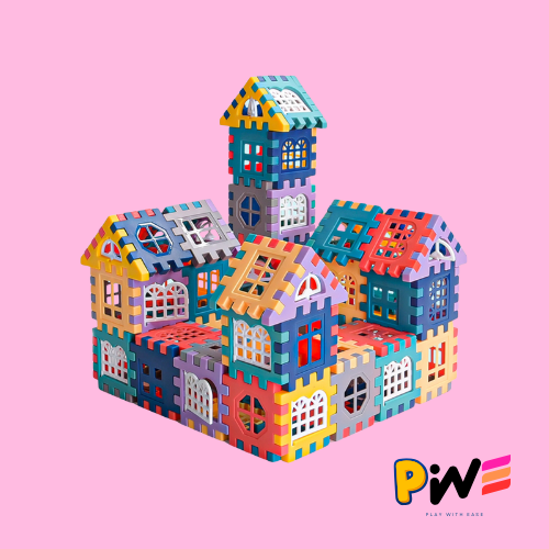 Large scale house building block simulation window design, kindergarten construction, creation of boys and girls large house bui