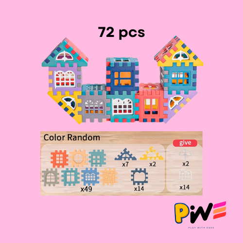 Large scale house building block simulation window design, kindergarten construction, creation of boys and girls large house bui