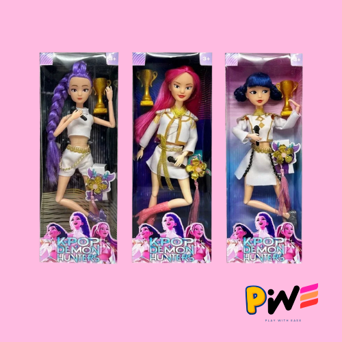 New Anime K-pop Demon Hunter Witch Hunter Group High Appearance Rubber Doll Figurine, Girl's Heart Decoration Doll Holiday Gift