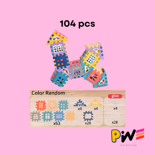 Large scale house building block simulation window design, kindergarten construction, creation of boys and girls large house bui