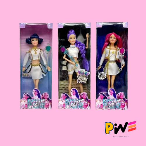 New Anime K-pop Demon Hunter Witch Hunter Group High Appearance Rubber Doll Figurine, Girl's Heart Decoration Doll Holiday Gift